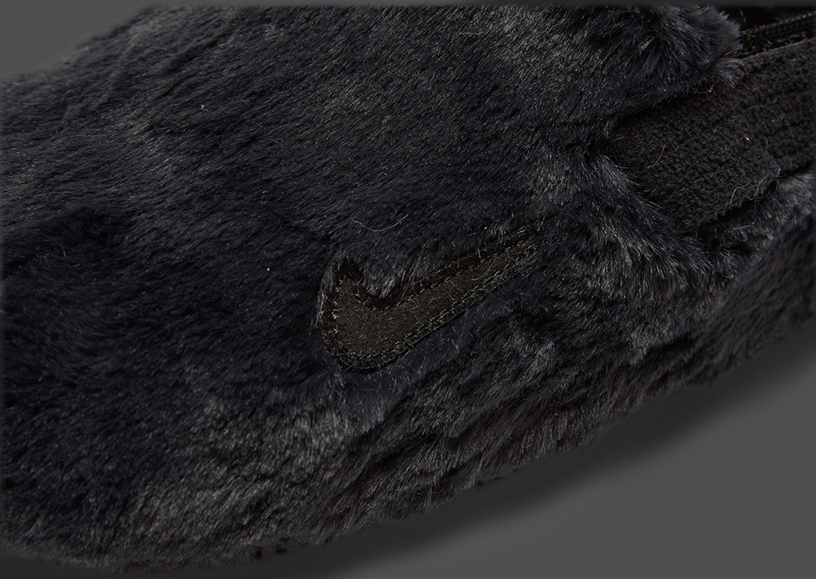 Nike Calm Mule Fur Black Detail