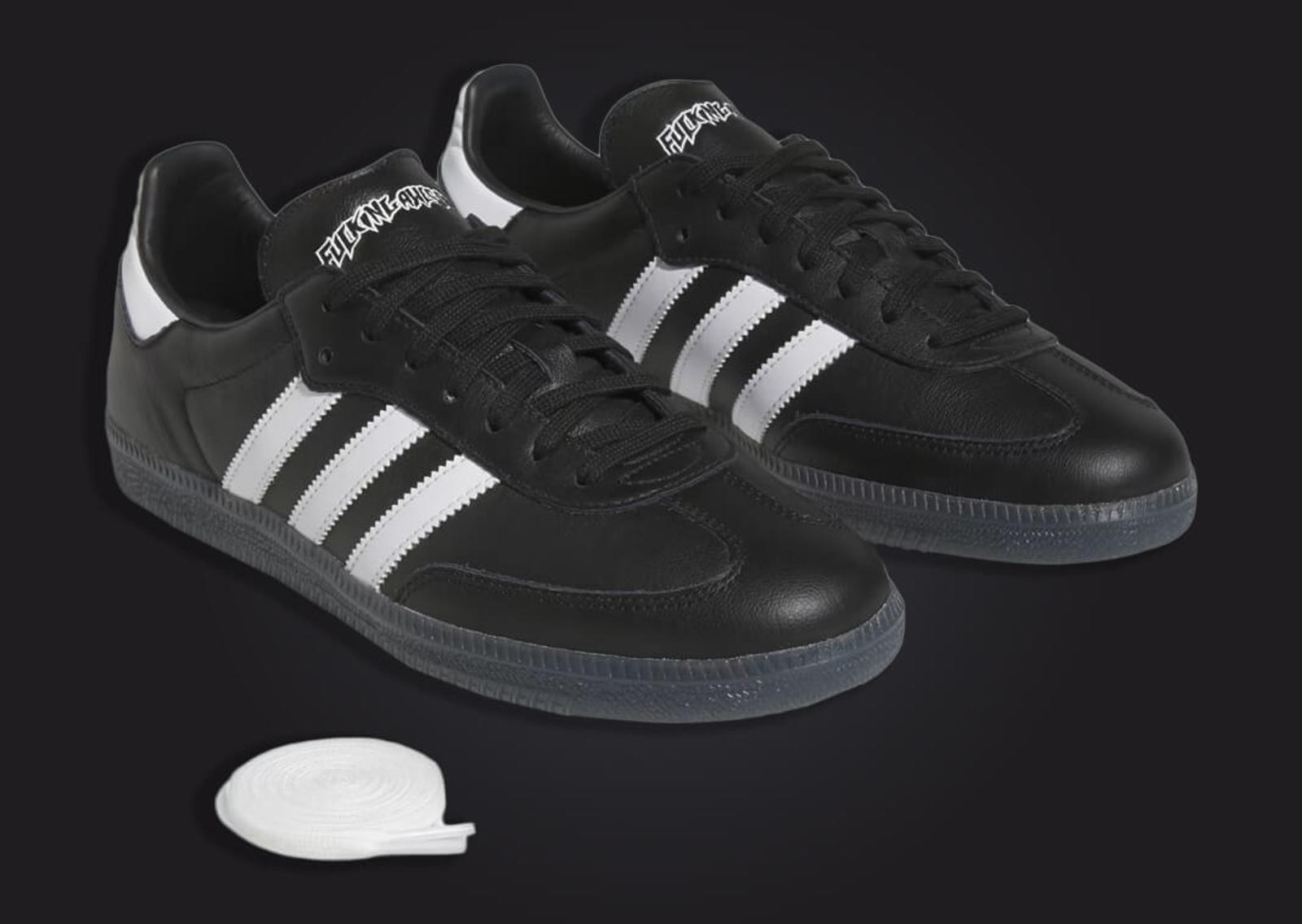 Fucking Awesome x adidas Samba Black White Angle With Lace Set