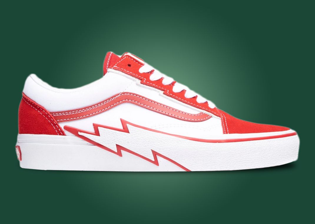 Vans with 2025 lightning bolt red