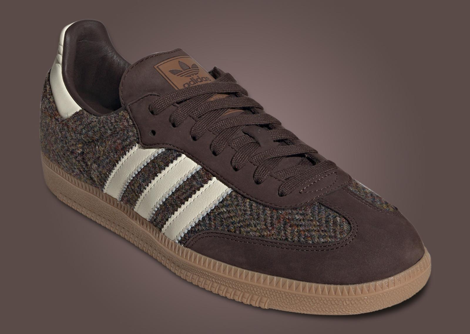 adidas Samba OG Tweed Dark Brown Angle