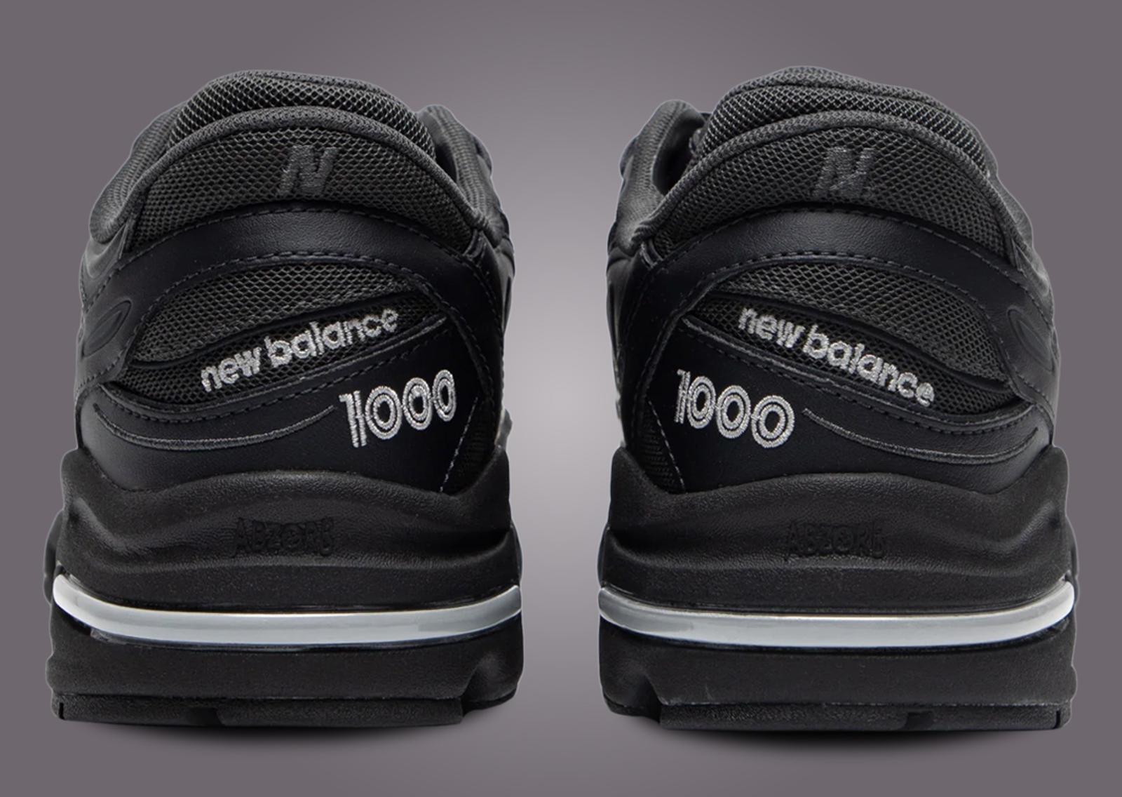 New Balance 1000 Triple Black Heel