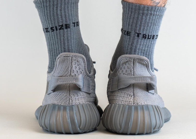 adidas Yeezy Boost 350 V2 Steel Grey Heel On-Foot