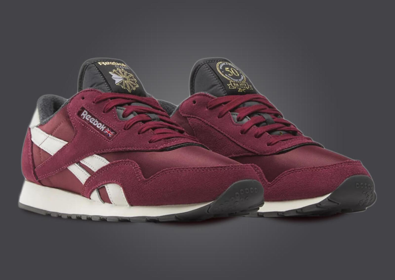 Reebok Classic Nylon Hip-Hop Classic Maroon Angle