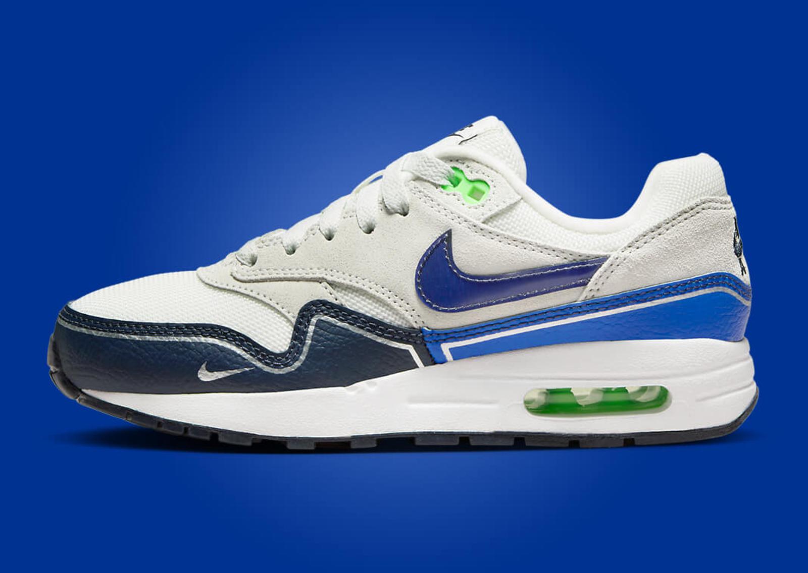 Nike Air Max 1 Obsidian Royal Green Strike (GS) Lateral