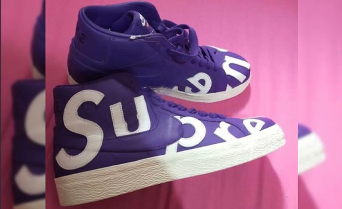 First Look Supreme x Nike SB Blazer Mid Purple