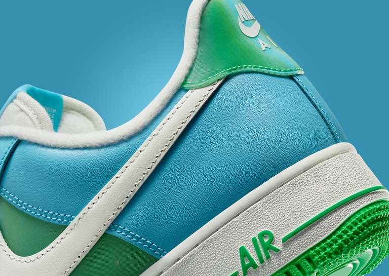 Nike Air Force 1 Low Aquarius Blue Green Shock Heel