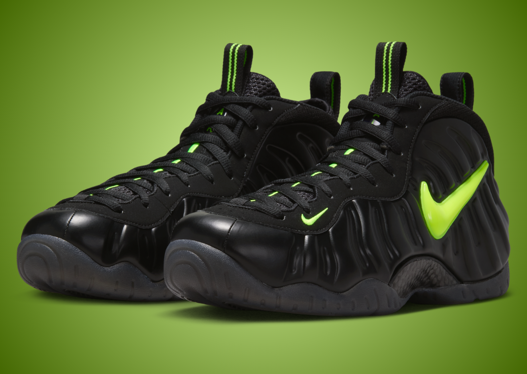 The Nike Air Foamposite Pro Voltage Retro is Glowing like