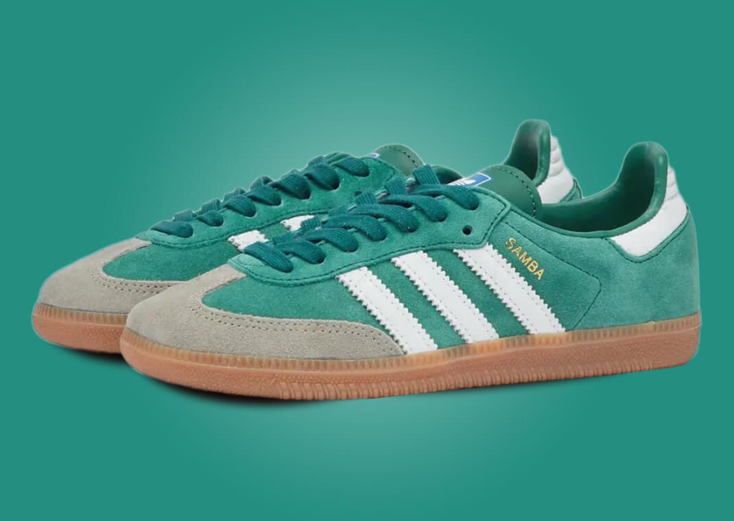 Adidas green samba outlet suede