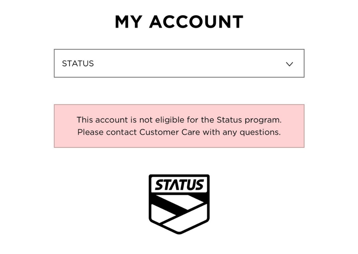 Message Given When A STATUS Account Is Banned