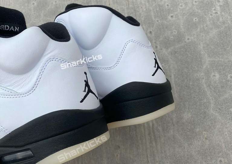 Air Jordan 5 Retro White Black Heel