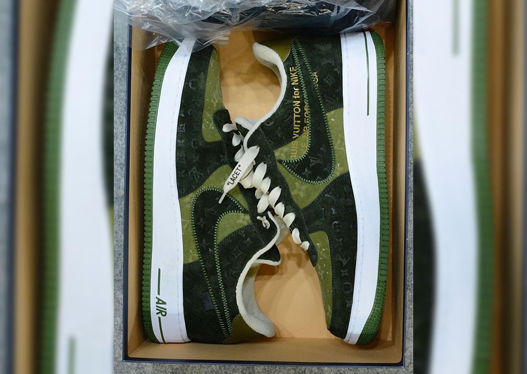 Detailed Look At The Louis Vuitton x Nike Air Force 1 Low Green