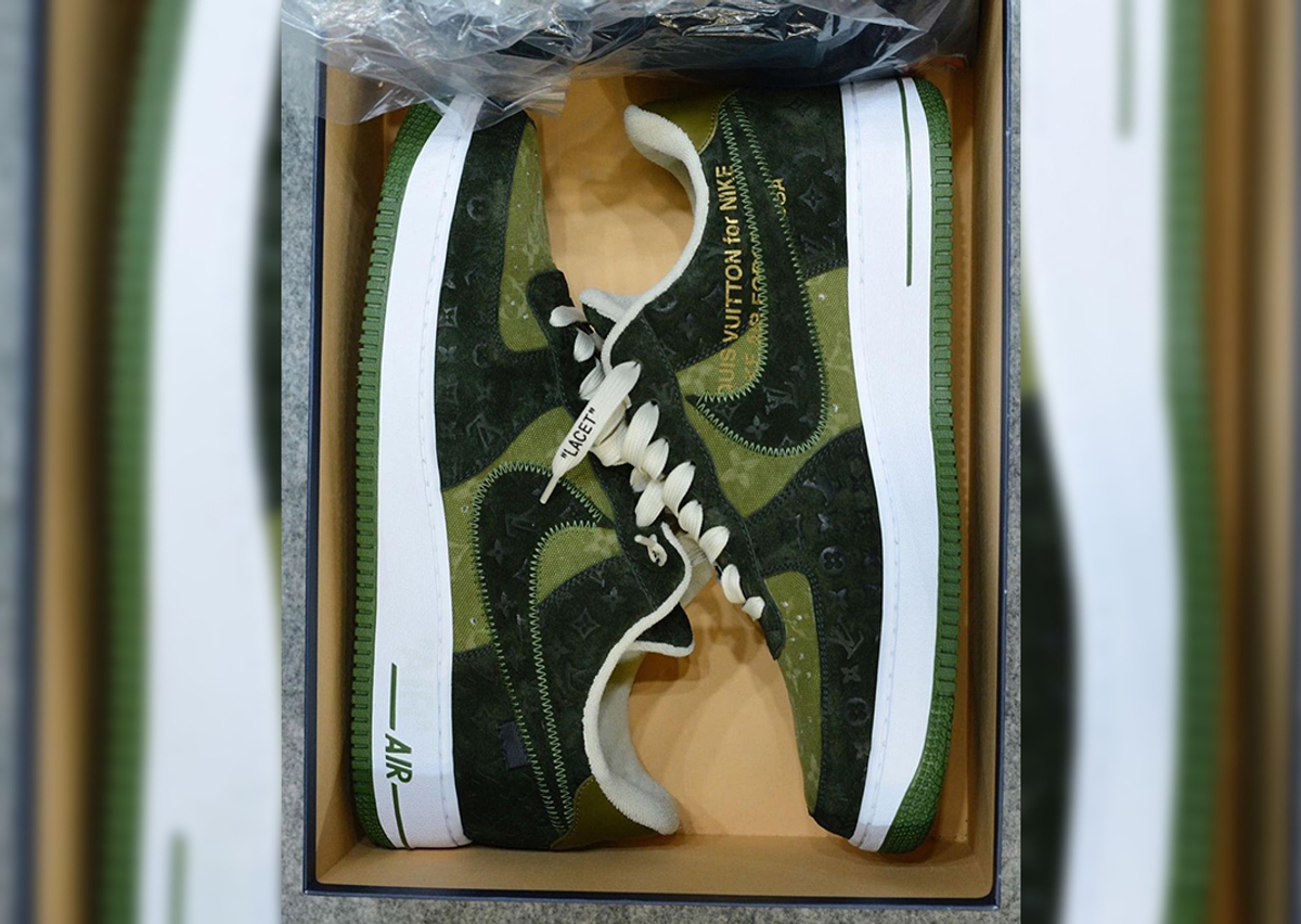 Detailed Look At The Louis Vuitton x Nike Air Force 1 Low Green