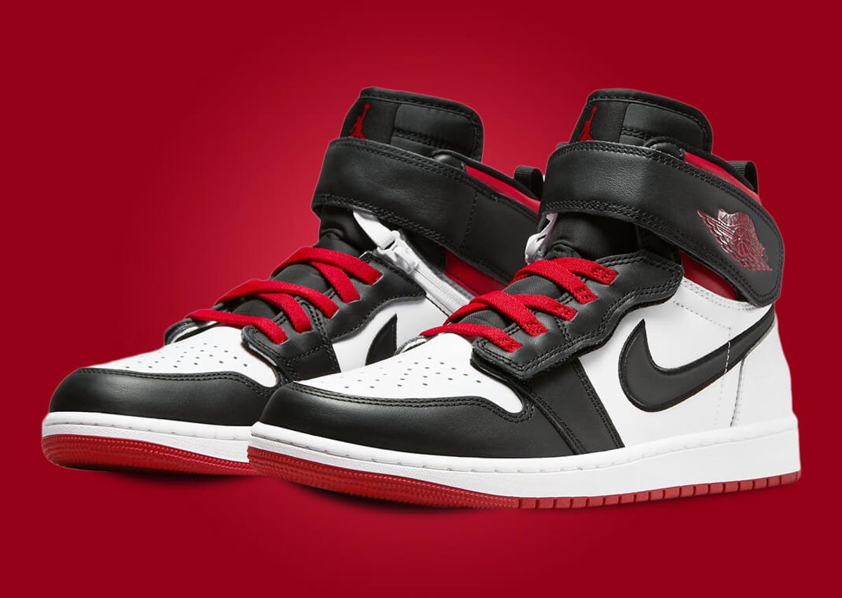 air jordan 1 hi flyease black red