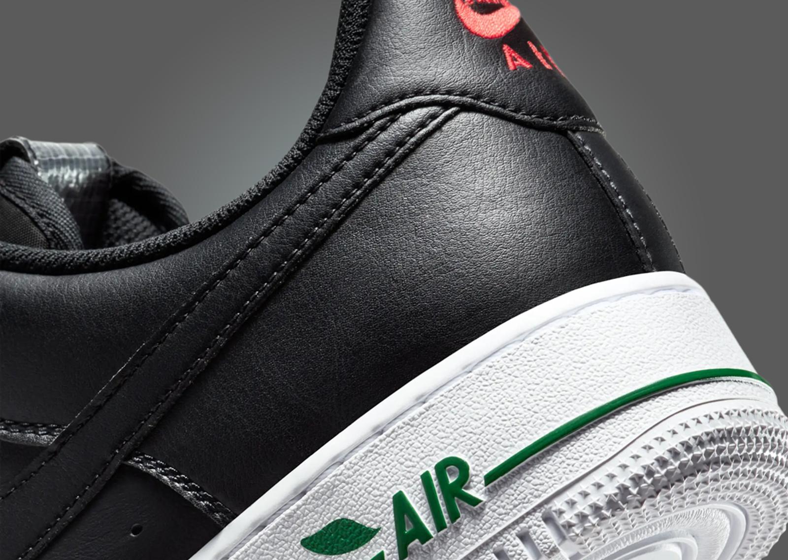 Nike Air Force 1 Low Roses Black White Heel Detail