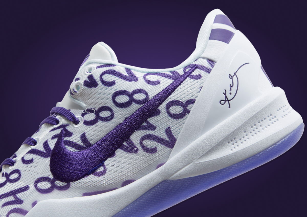 Nike Kobe 8 Protro White Court Purple Detail