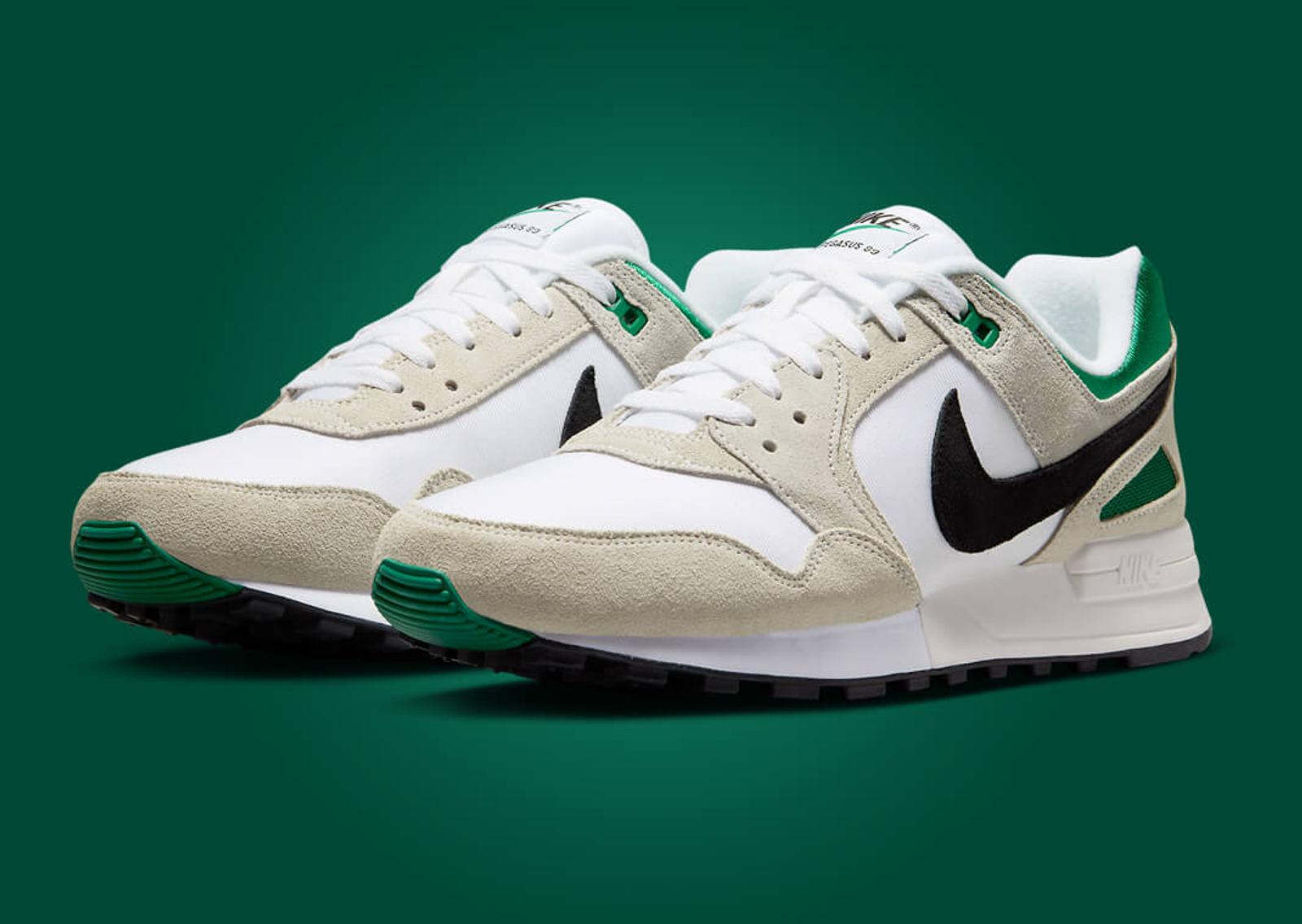 Nike Air Pegasus 89 White Black Malachite Angle