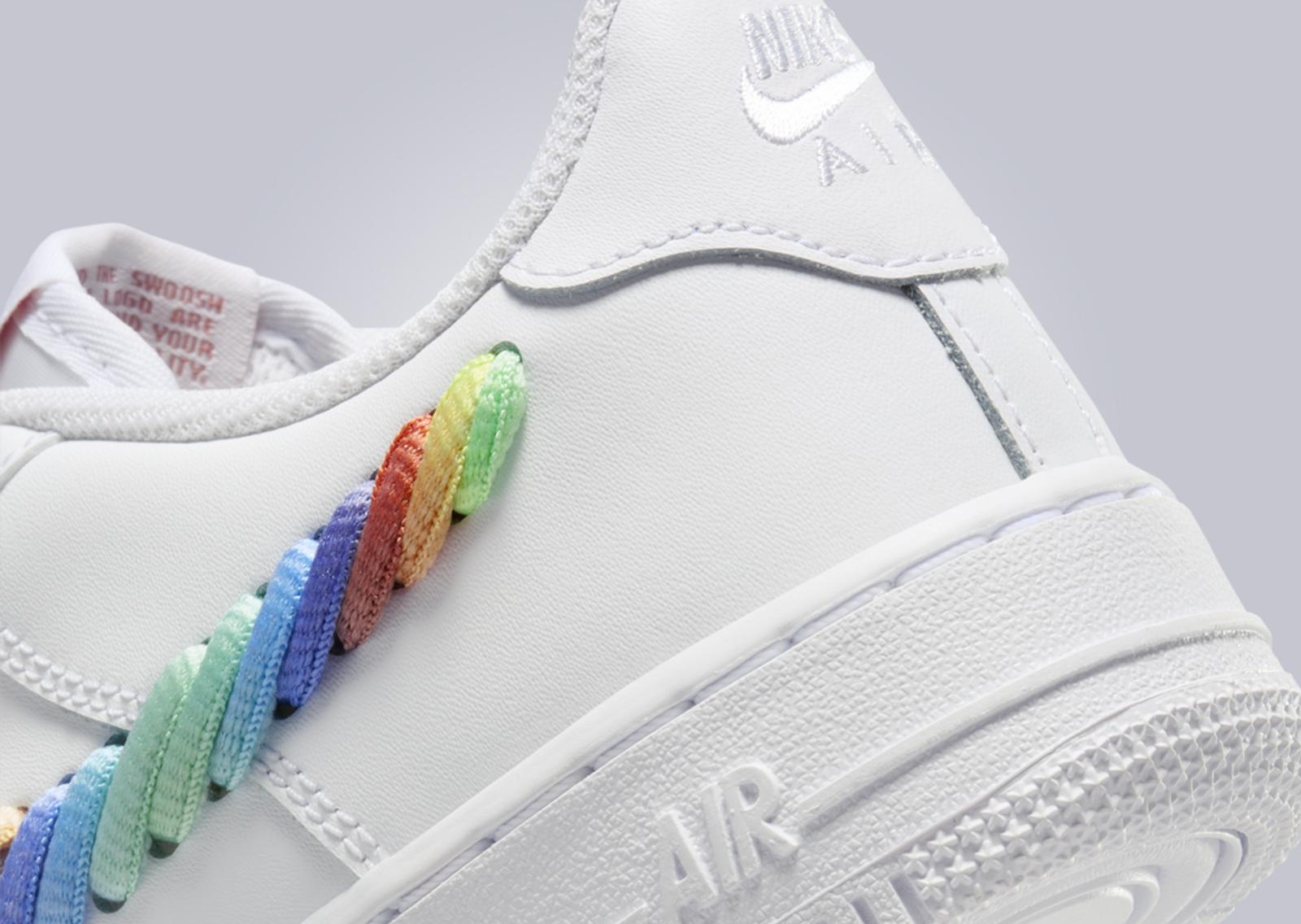 Nike Air Force 1 Low Rainbow Lace Swoosh (GS) Heel