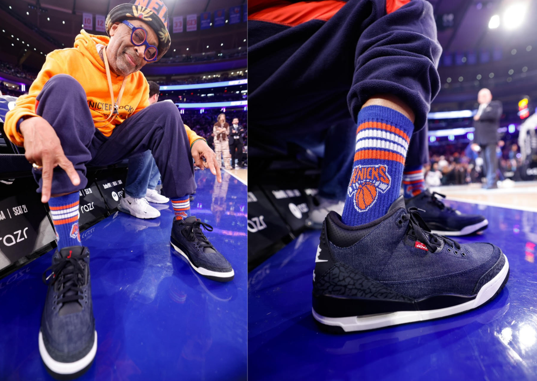 Spike Lee Debuts Levi's x Air Jordan 3 Collab Courtside at Knicks