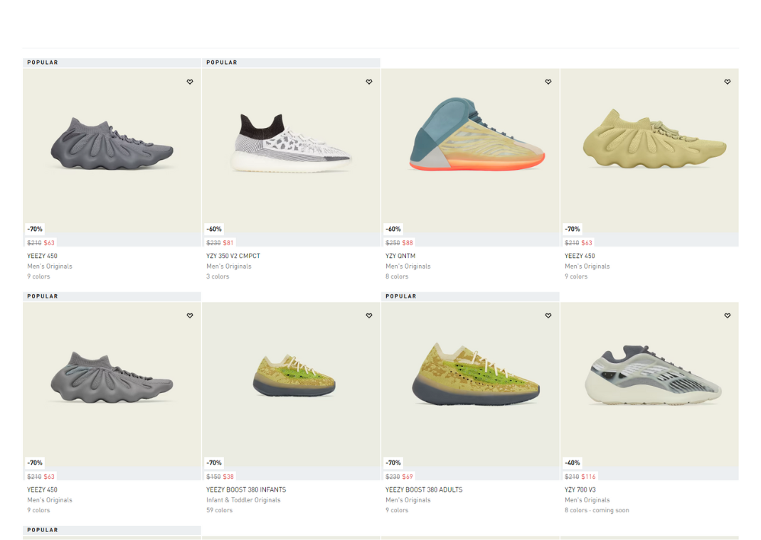 adidas is Selling Yeezy Sneakers Up to 70 Off