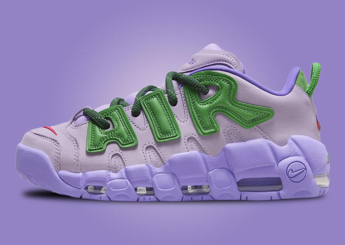 On Foot Look at the AMBUSH x Nike Air More Uptempo Low Lilac releasing  Holiday 2023. 🌲