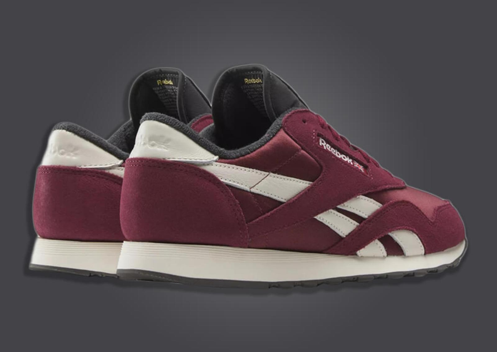 Reebok Classic Nylon Hip-Hop Classic Maroon Back Heel Angle