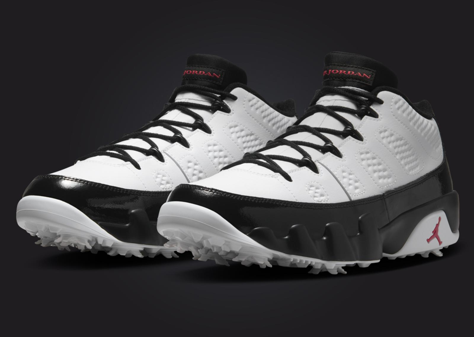 Air Jordan 9 Golf White Black Angle