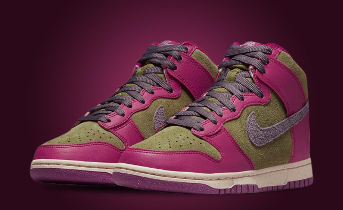 This Nike Dunk High Comes In Dynamic Berry And Pilgrim