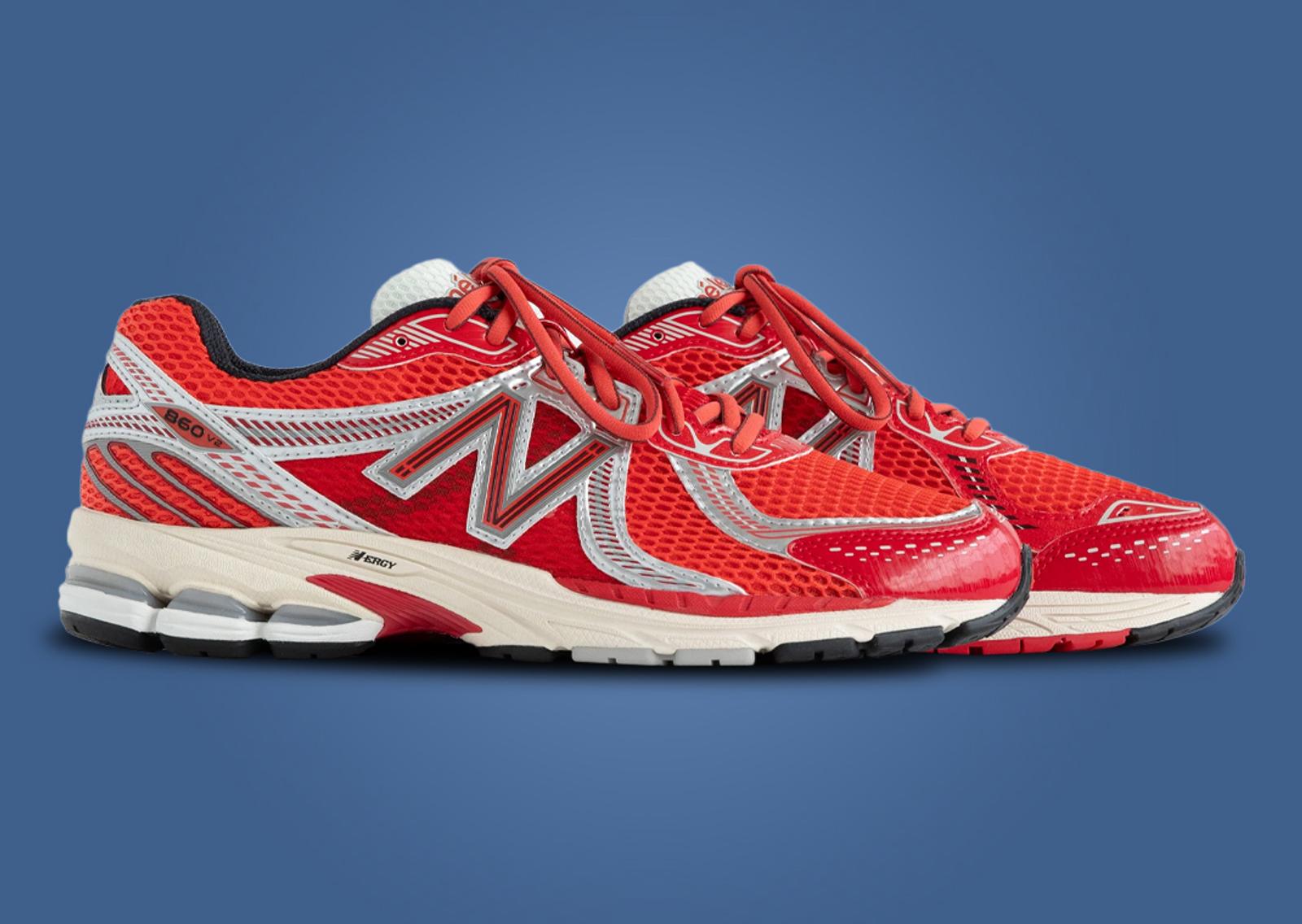 Aime Leon Dore x New Balance 860v2 Red Metallic Silver Lateral