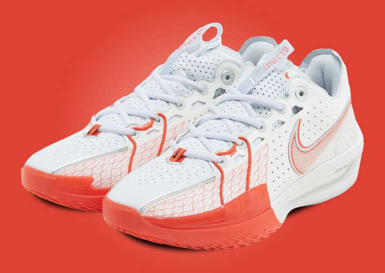 Nike GT Cut 3 Summit White Picante Red Angle