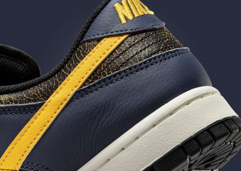 Nike Dunk Low Black Michigan Heel Detail