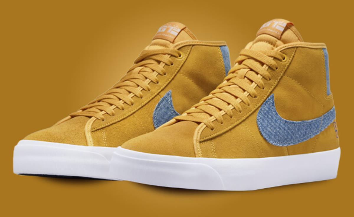 Grant Taylor's Nike SB Zoom Blazer Mid Pro GT University Gold Releases Holiday 2023