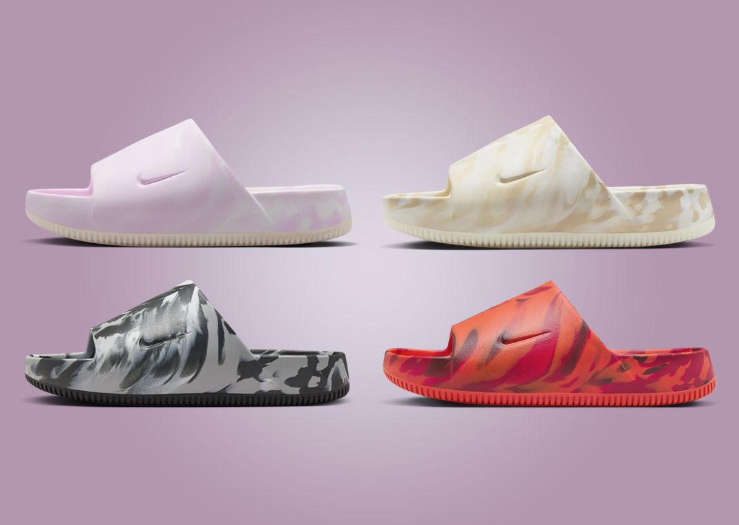 The Nike Calm Slide SE Pack Features Marbled Colorways