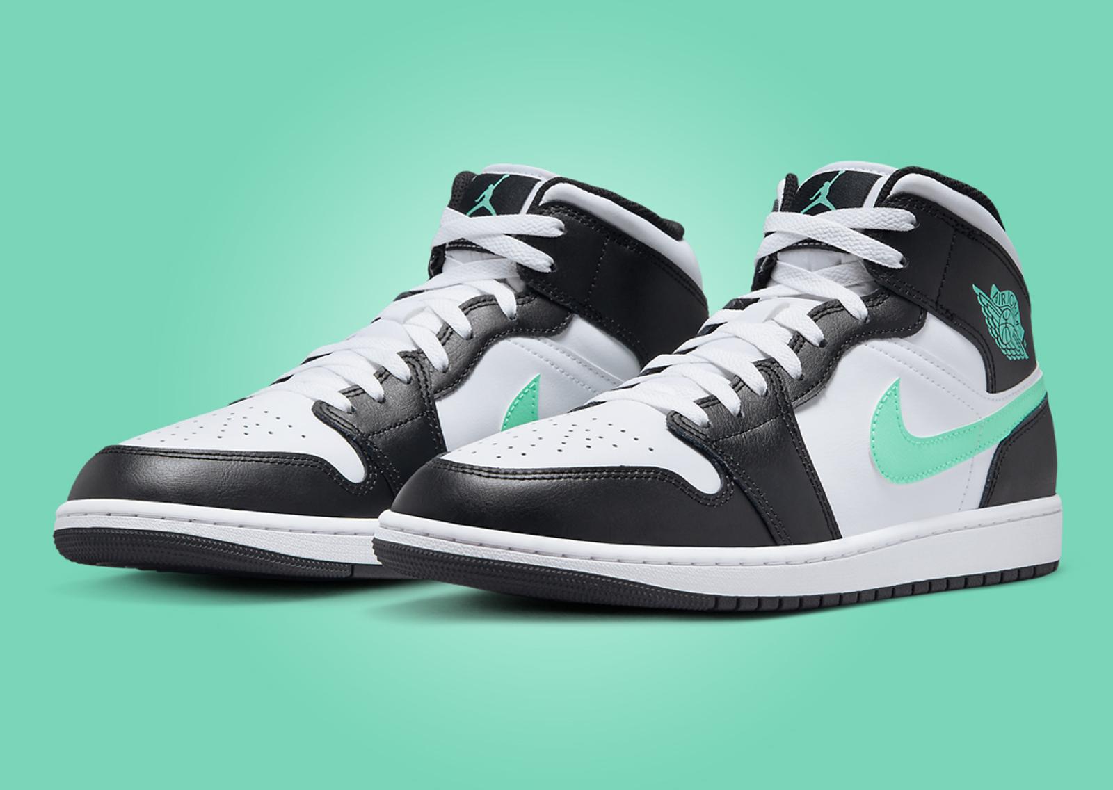 Air Jordan 1 Mid Green Glow Angle