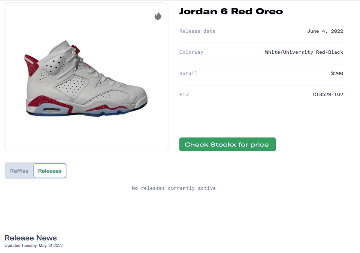 Air Jordan 6 Red Oreo Release Guide