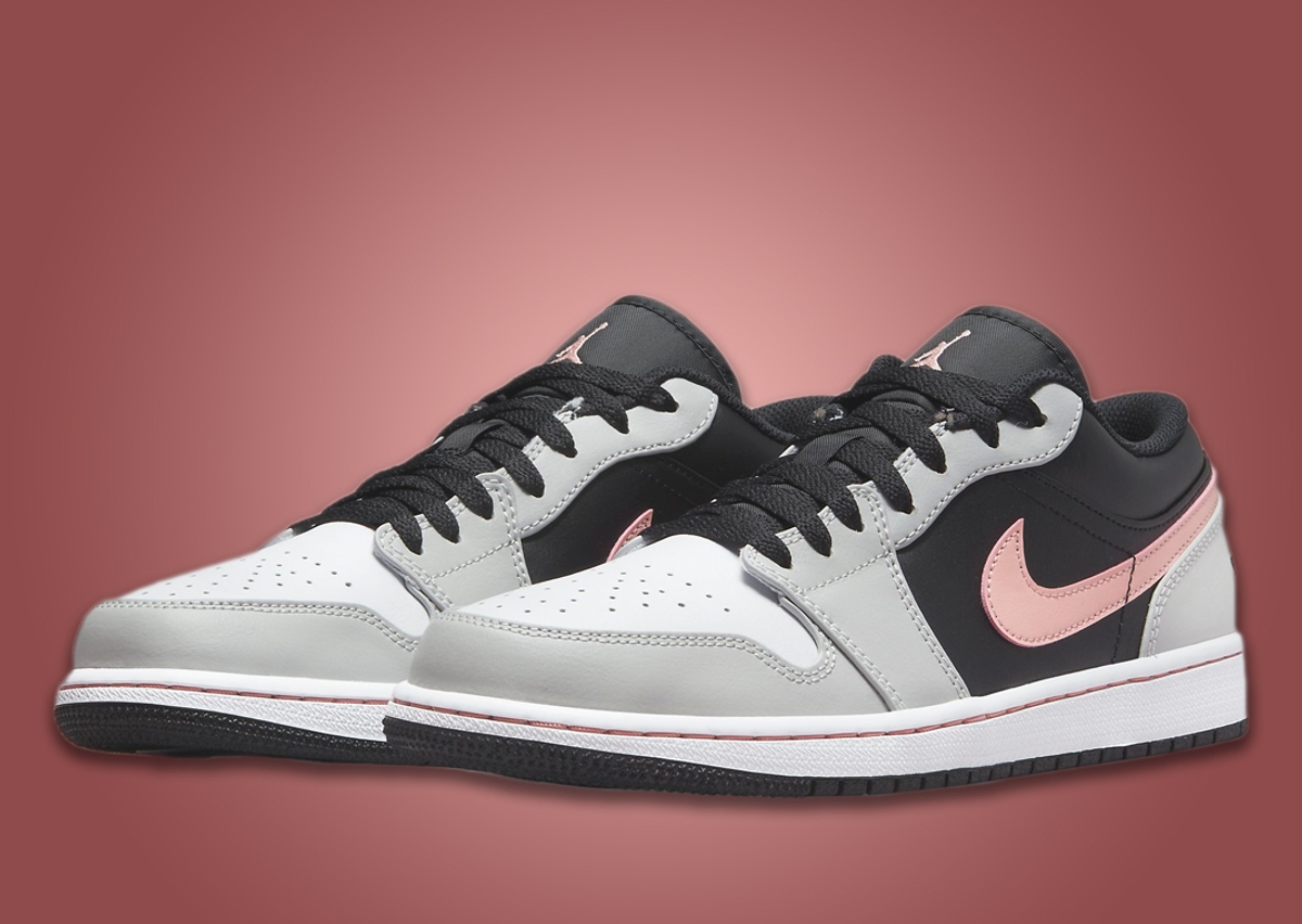 Air Jordan 1 Low Black Grey Fog Bleached Coral