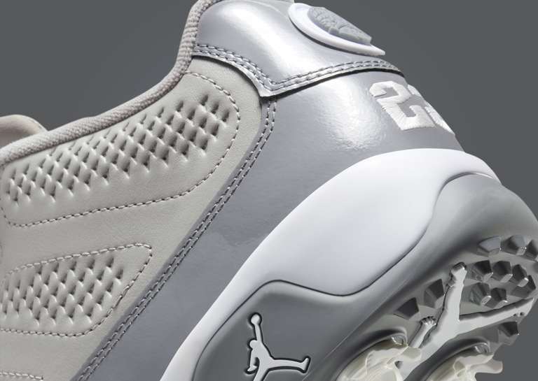 Air Jordan 9 Golf Cool Grey Heel Detail