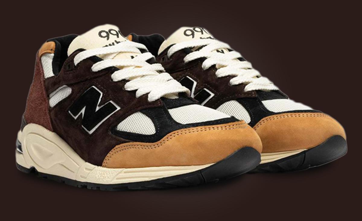 Creamy Shades Mix With Tan And Brown On This New Balance 992 Made In USA