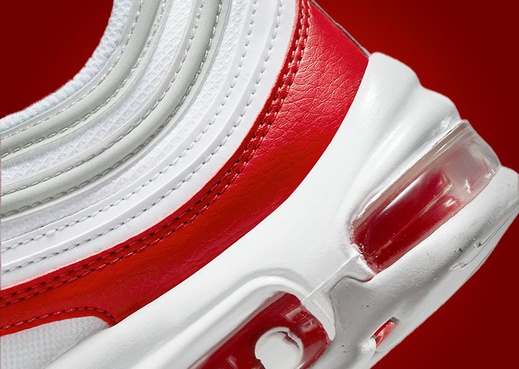 Air max 97 white pure platinum university on sale red