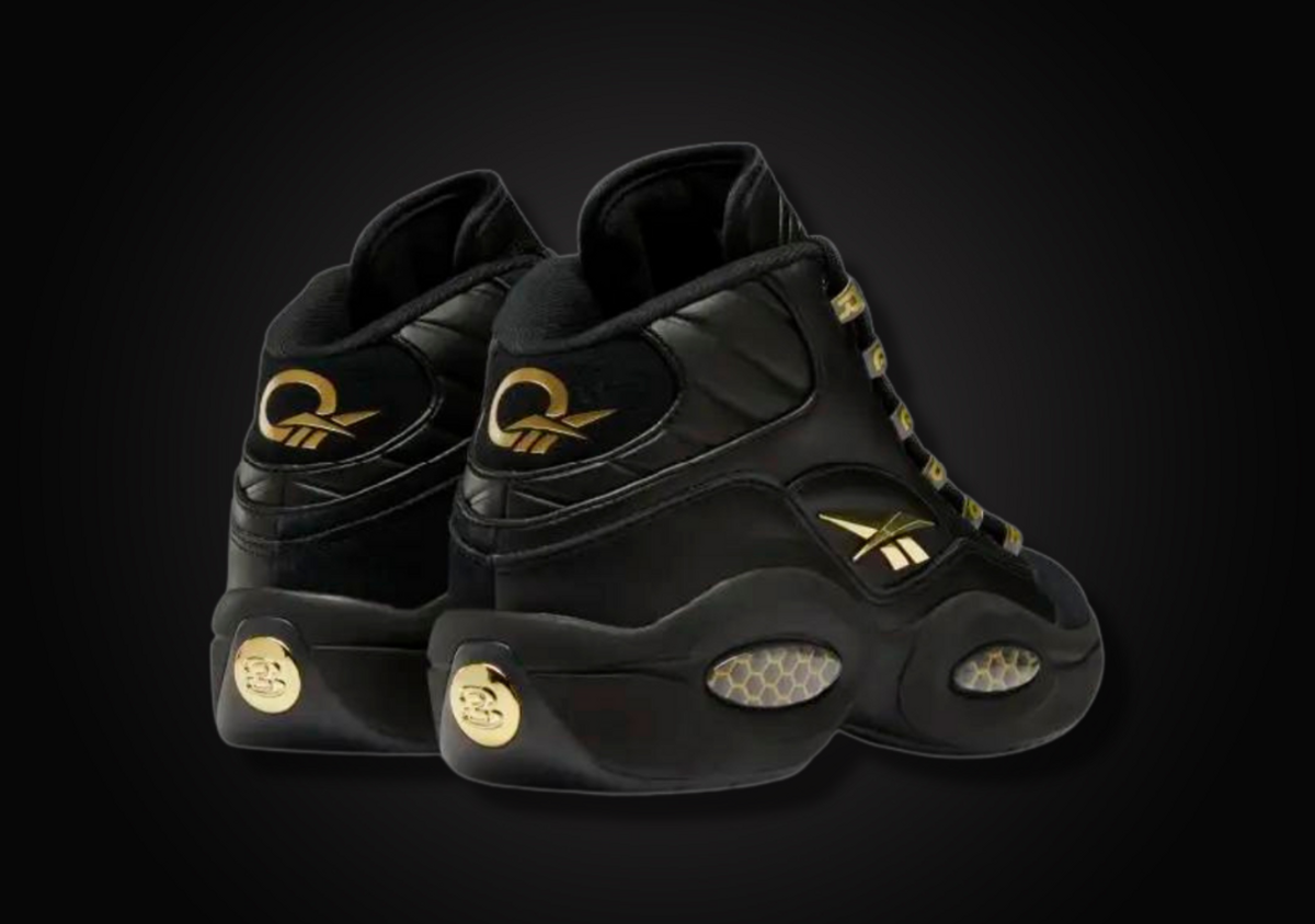 Banner Reebok Question Luxury Vibes Appear On This Black Gold Reebok Question Mid