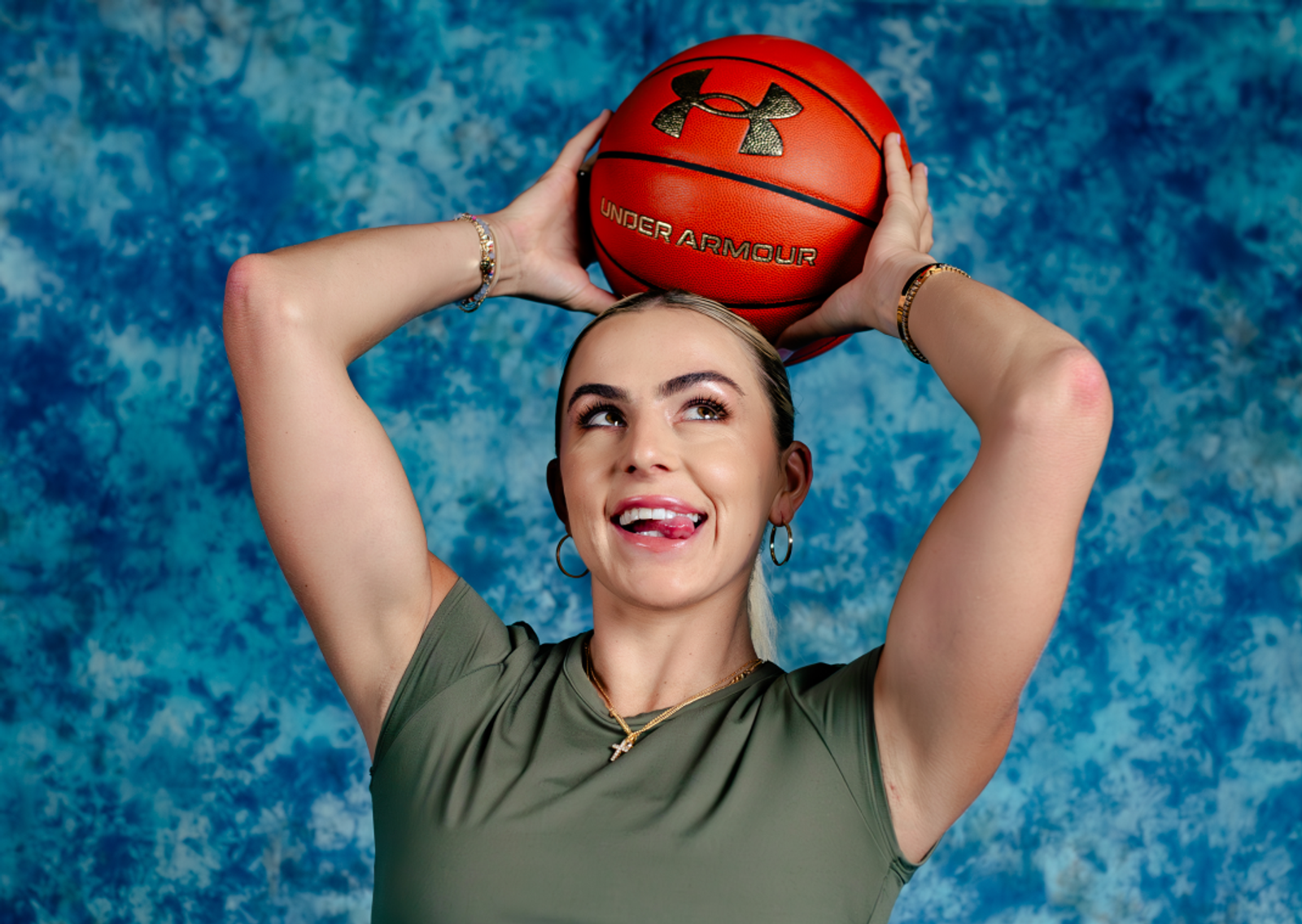 Haley Cavinder with Under Armour Basketball