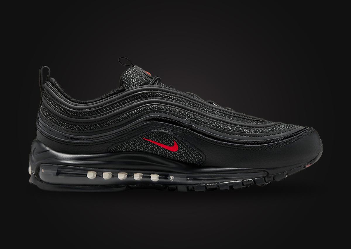 A Blacked Out Nike Air Max 97 Comes Accented By University Red - Sneaker  News