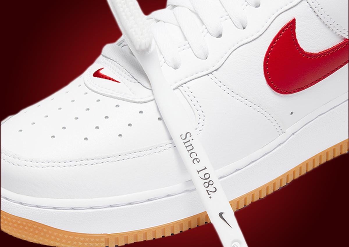 Nike Air Force 1 Low Anniversary Edition White Red Gum