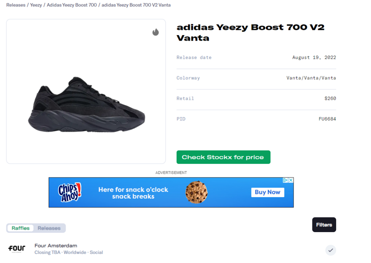 adidas Yeezy Boost 700 V2 Vanta Raffle Guide