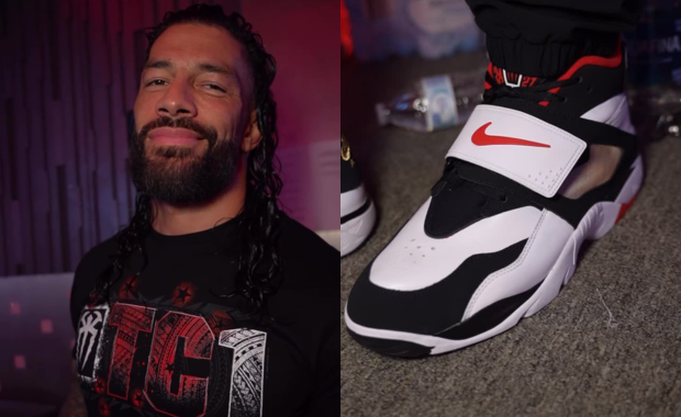 Roman Reigns wearing the Nike Air Diamond Turf 49ers