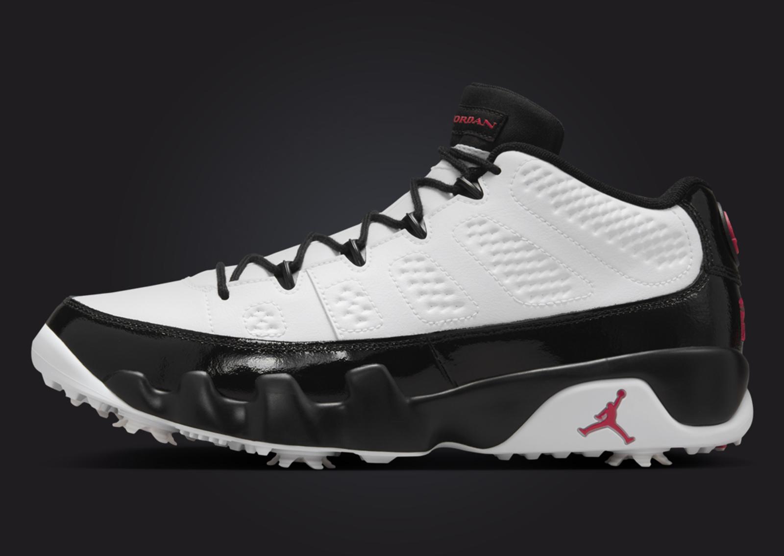 Air Jordan 9 Golf White Black Lateral