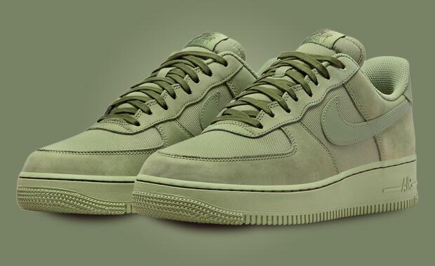 Suede And Canvas Cover The Nike Air Force 1 Low LX Oil Green