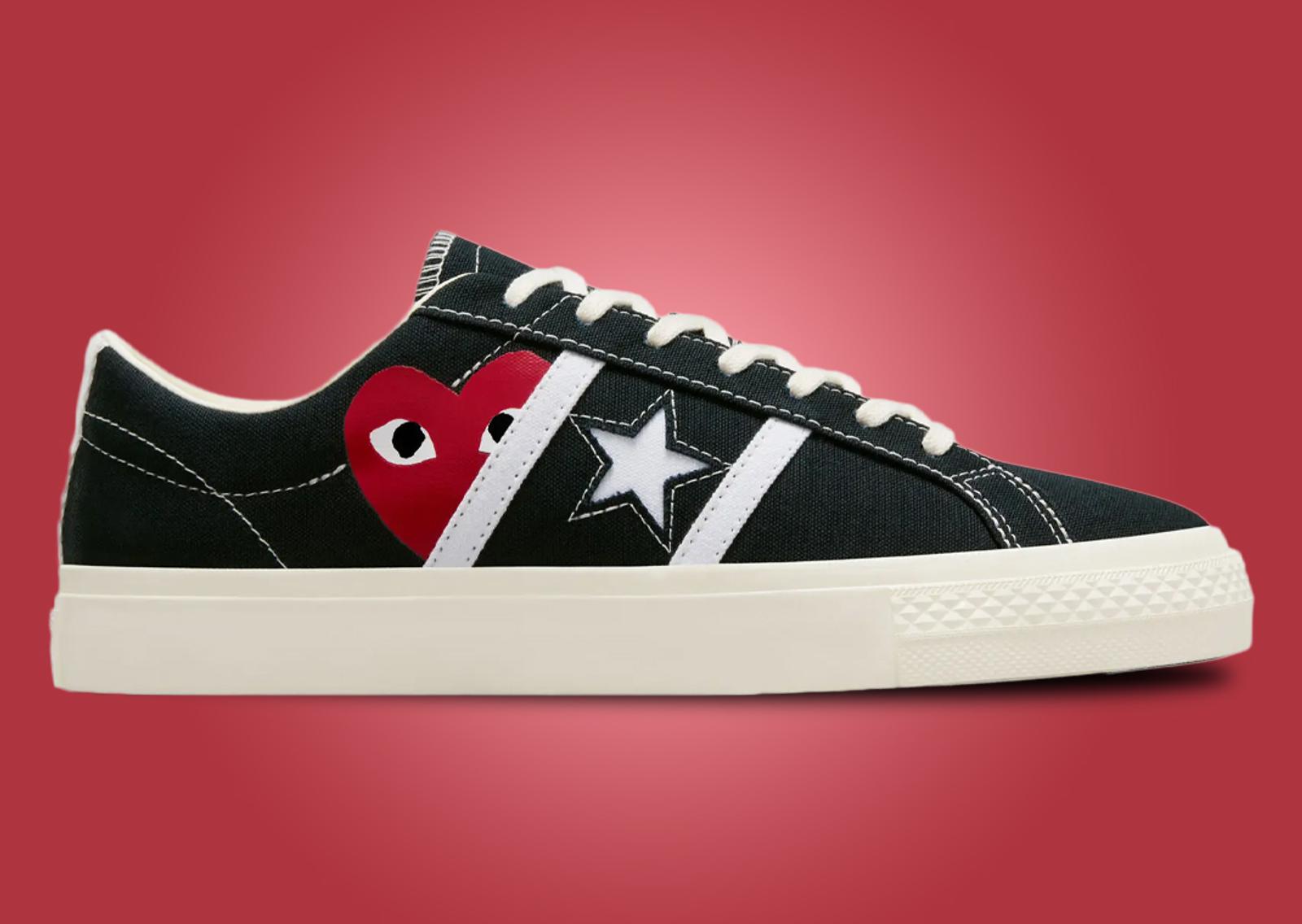 Comme des Garçons Play x Converse One Star Academy Pro Black Lateral