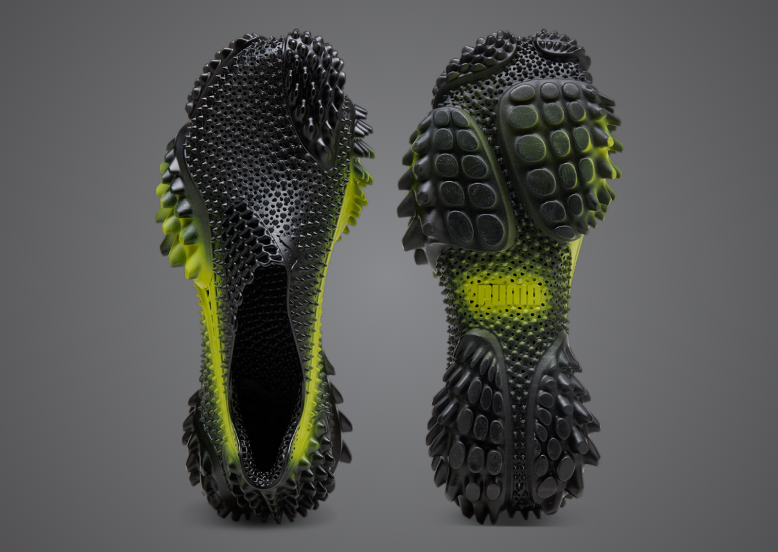 Puma 3D-Printed Shoe Black Volt Top and Outsole