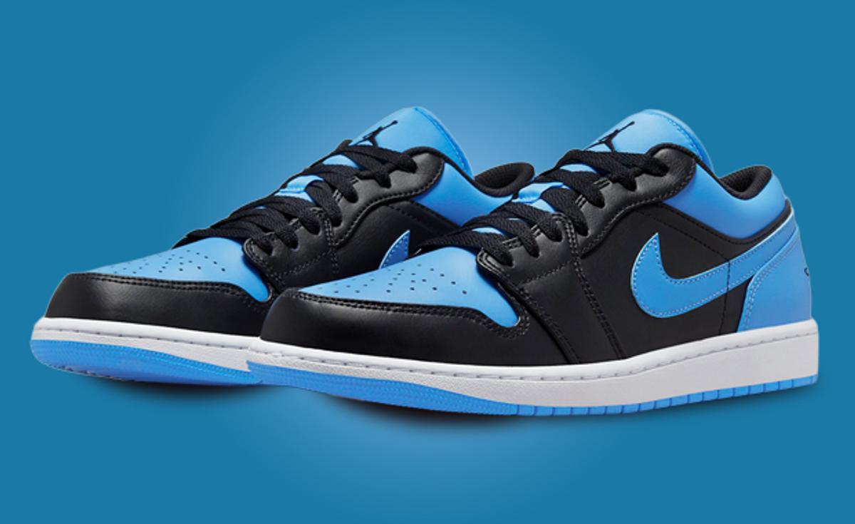 Two Iconic Colorways Collide On The Air Jordan 1 Low Black University Blue