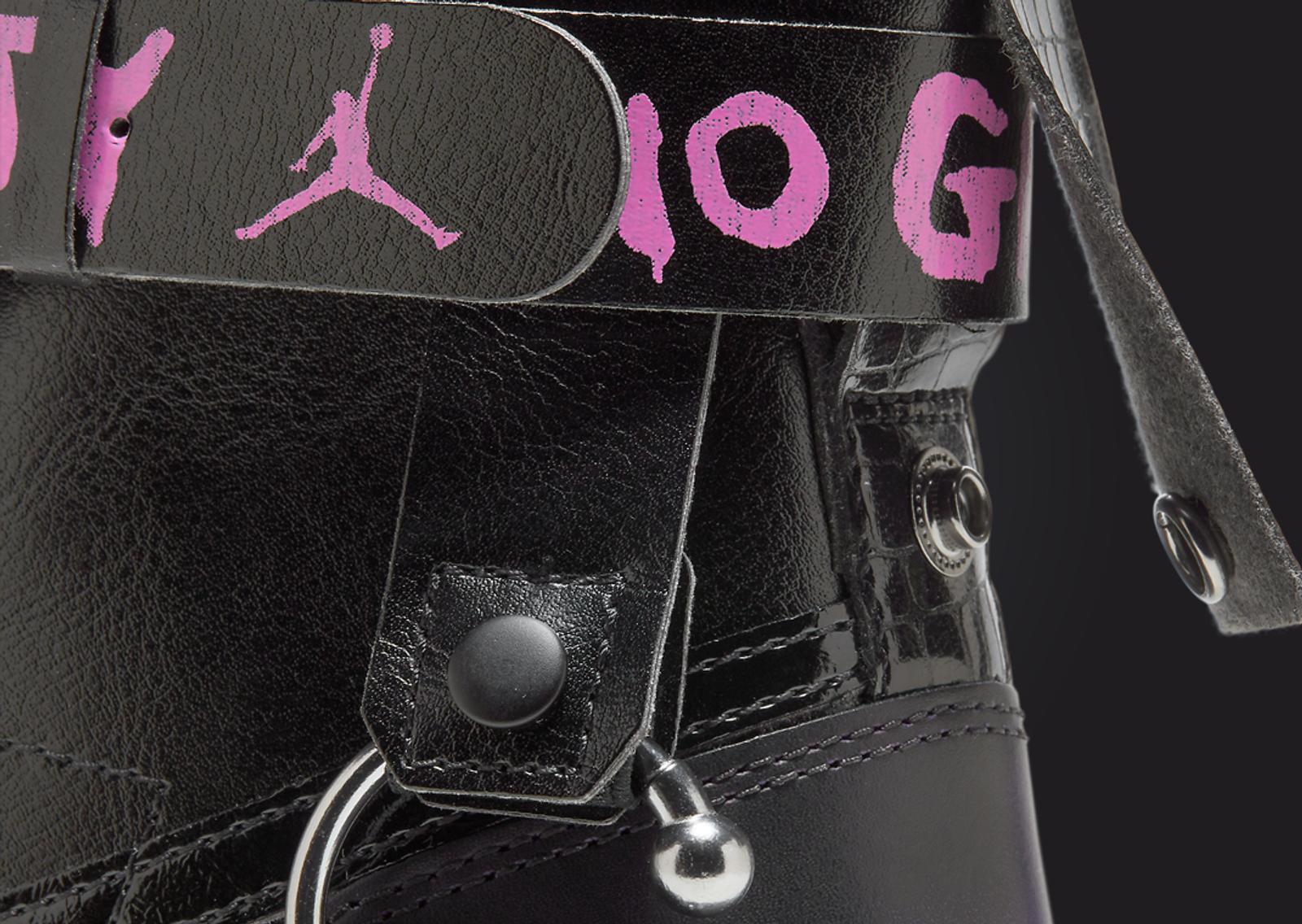 Air Jordan 1 Brooklyn Global Purple Heel Detail